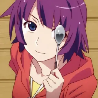 🧿 Senjougahara Hitagi Monogatari series Anime, Mädchen, Löffel, Senjougahara, Hitagi, Monogatari telegram sticker