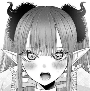 😯 Anime, Demônio, Garota, Mangá, Chifres telegram sticker