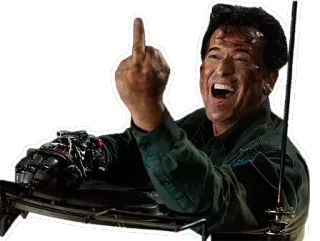 🖕 Ash Williams Evil Dead ash williams, evil dead, middle finger, rude, offensive telegram sticker