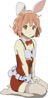 😶 anime, bunny, cute, girl, kawaii, illustration telegram sticker