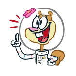 🤔 Sandy Cheeks SpongeBob SquarePants Sandy Cheeks, Spongebob, Cartoonfiguur, Eekhoorn, Onderwater, Middelvinger, Gebaar whatsapp sticker