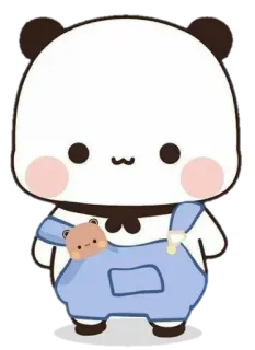 🐻 Panda, Cartone animato, Carino, Personaggio, Adesivo, Illustrazione telegram sticker