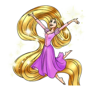 👸 Rapunzel Tangled Prinzessin, Magie, lange Haare, Disney, Cartoon whatsapp sticker