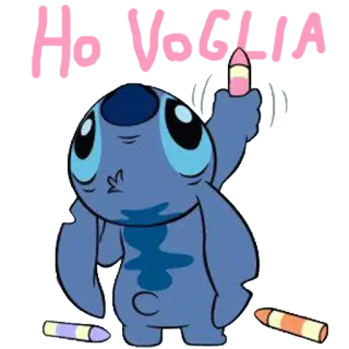 🐨 Stitch Ho Voglia Stitch, Lilo & Stitch, Disney, cartoon, alien telegram sticker