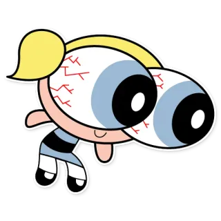 👀 Bubbles Powerpuff Girls Cartone animato, Ragazza, Volante, Supereroe, Bolle telegram sticker