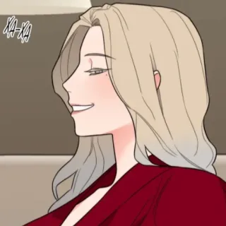 😩 femme, sourire, dessin animé, fille, webtoon whatsapp sticker