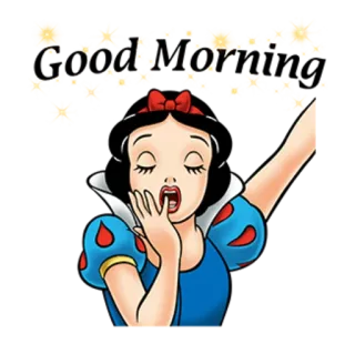🌞 Snow White Good Morning cartoon, princess, sleepy, yawning, disney telegram sticker