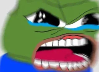 😡 Pepe the Frog pepe, grenouille, mème, mème internet, en colère, triste, pleurer whatsapp sticker
