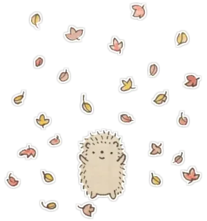 🍂 hedgehog, autumn, leaves, animal, cute telegram sticker