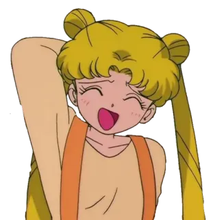 😅 Sailor Moon อนิเมะ, การ์ตูน, ผู้หญิง, ผมบลอนด์, เซเลอร์มูน telegram sticker