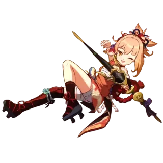 😸 Yoimiya Genshin Impact Yoimiya, Genshin Impact, Anime, Videojuego, Personaje, Fuegos artificiales, Arquera telegram sticker