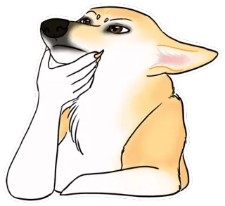 🤔 doge, anjing, meme, binatang, berpikir, imut telegram sticker