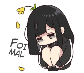 😞 Foi mal Anime, Lindo, Triste, Disculpa, Lo siento, Personaje whatsapp sticker