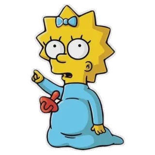 😮 Maggie Simpson The Simpsons maggie simpson, cartoon, baby, simpsons, tv show, animation telegram sticker