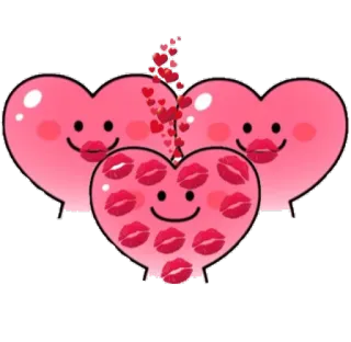 ❤ corazones, amor, beso, romance, san valentín, dibujos animados, cariño telegram sticker