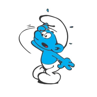 😧 Smurf การ์ตูน, สีฟ้า, สเมิร์ฟ, ตัวละคร whatsapp sticker
