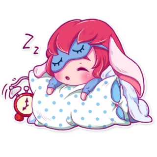 😴 Zz sono, dormindo, alarme, travesseiro, fofo, desenho animado telegram sticker