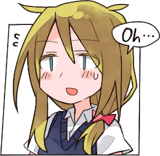 😯 Oh... Anime, Mangá, Desenho animado, Garota, Expressão, Fofo telegram sticker