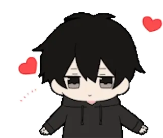 ❤️ Anime, Chibi, Carino, Ragazzo, Cuori, Kawaii, Personaggio telegram sticker