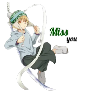 💔 Miss you te echo de menos, tú, anime, chico, dibujos animados telegram sticker