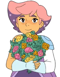 💐 Glimmer She-Ra and the Princesses of Power glimmer, she-ra, character, cartoon, princess, flowers telegram sticker