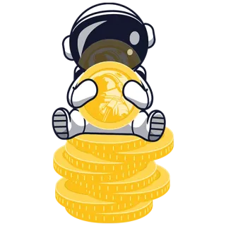 🪙 астронавт, монеты, деньги, финансы, космос, золото, богатство telegram sticker