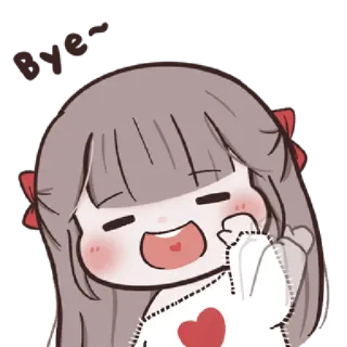 🍥 Me~ Мультфильм, Аниме, Милый, Девушка, Сердце, Иллюстрация whatsapp sticker