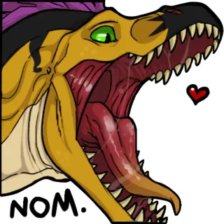 🤤 NOM. 공룡, 괴물, 먹기, 냠냠, 입 벌림, 이빨, Vore telegram sticker