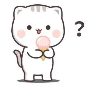 🍼 ? chat, glace, mignon, question telegram sticker