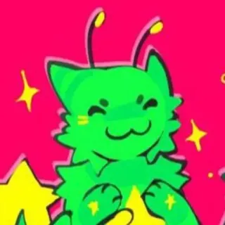 ❇️ uroczy, zielony, obcy, kot, kreskówka, naklejka telegram sticker