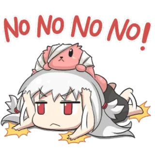 👎 NO NO NO NO NO! anime, sticker, cute, no, disagreement telegram sticker