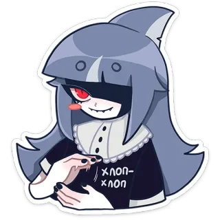 👏 xonon-xonon anime, shark, manga, cartoon, cute, kawaii, girl telegram sticker