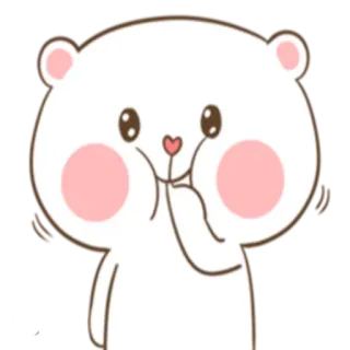 ☺️ bear, cute, cartoon, animal, pink telegram sticker