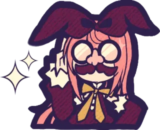 😎 sticker, cartoon, character, funny, mustache, glasses, gesture telegram sticker