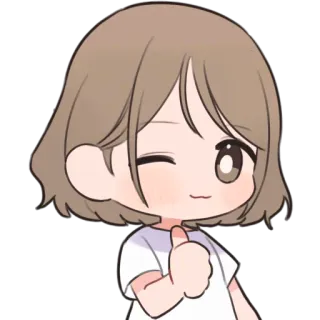 👍 Аниме, Большой палец вверх, Позитив, Мультфильм, Девушка, Милый telegram sticker