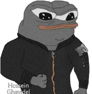 😐 Pepe the Frog Hossein Ghayidel Pepe, kikker, meme, cartoon, Hossein Ghayidel telegram sticker