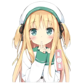 😕 Anime, Mädchen, Cartoon, Figur, Süß, Kawaii, Pst, Leise whatsapp sticker