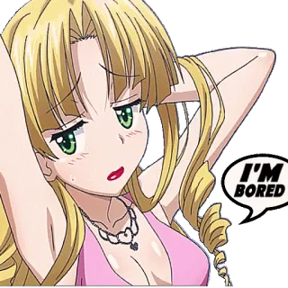 😕 I'M BORED anime, bored, girl, cartoon telegram sticker