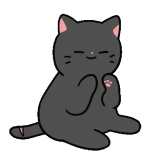 ❤️ chat, animal, mignon, animal de compagnie, chaton, assis, chat noir telegram sticker