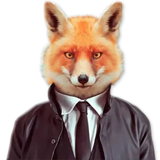 😎 renard, animal, costume, cravate, anthropomorphe, homme d'affaires telegram sticker