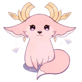 🥺 kawaii, fox, pink, cute, anime telegram sticker