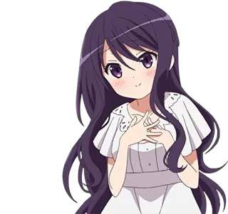 😊 Anime, Chica, Linda, Dibujos animados, Personaje whatsapp sticker
