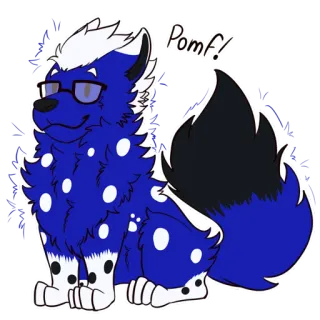 😏 Pomf! cachorro, desenho animado, animal, óculos, fofo, peludo whatsapp sticker