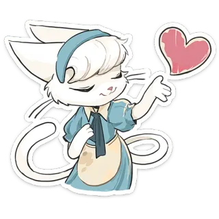 ❤️ 猫, ハート, かわいい, 漫画, 動物, 愛 telegram sticker