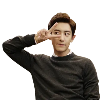 ✌️ homme, signe paix, K-pop, asiatique, coréen, idole, chanteur whatsapp sticker