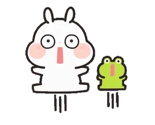 🐸 rabbit, frog, cartoon, animal, cute, sticker telegram sticker