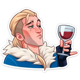 🍷 wine, drinking, smug, character, elegant whatsapp sticker