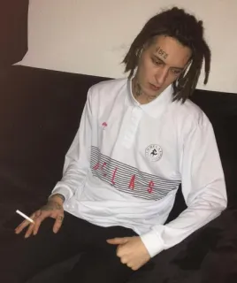 🙈 personne, cigarette, dreadlocks, fumer, tatouage whatsapp sticker