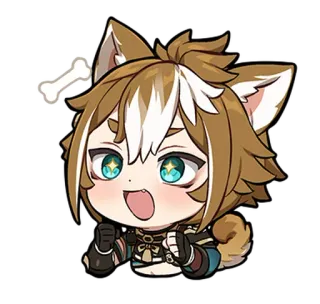 🎭 Gorou Genshin Impact Gorou, Genshin Impact, Hund, Anime, Spiel, Chibi whatsapp sticker