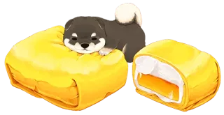 🐶 Shiba Inu, cachorro, filhote, fofo, almofada, animal de estimação telegram sticker